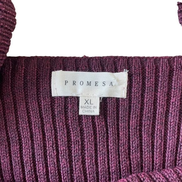 Promesa Burgundy Ribbed Knit Sweater Dress Women’s Size XL - Picture 6 of 8
